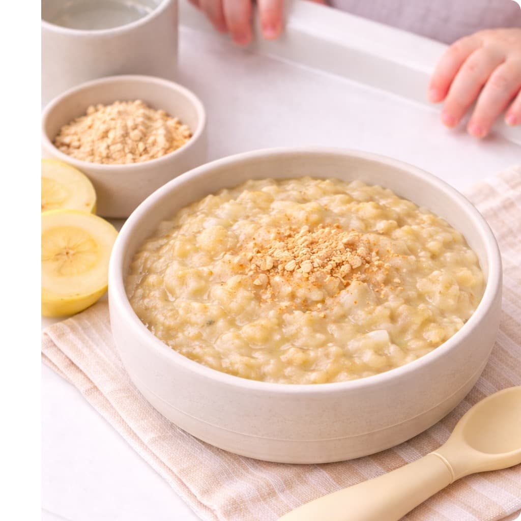 Banane Oat Porridge et Peanut Powder