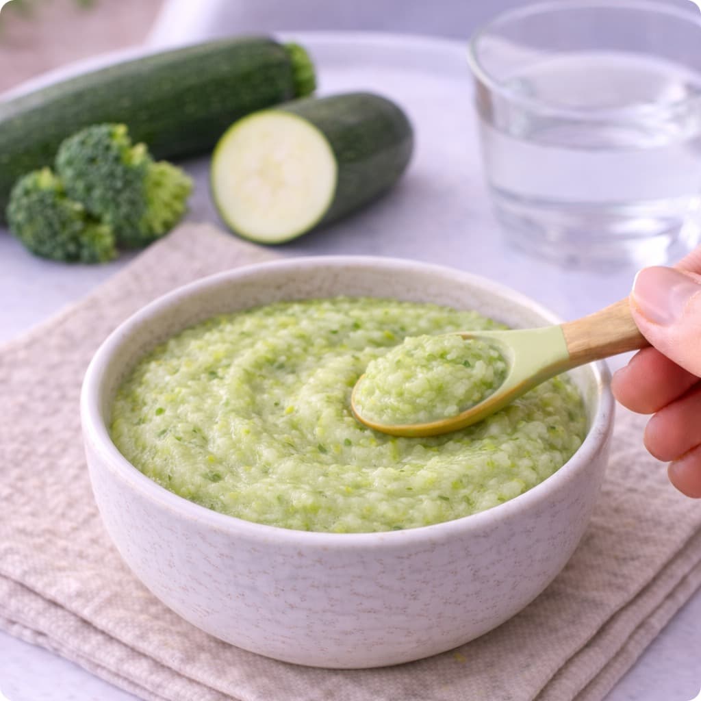 Purée brocoli et courgette