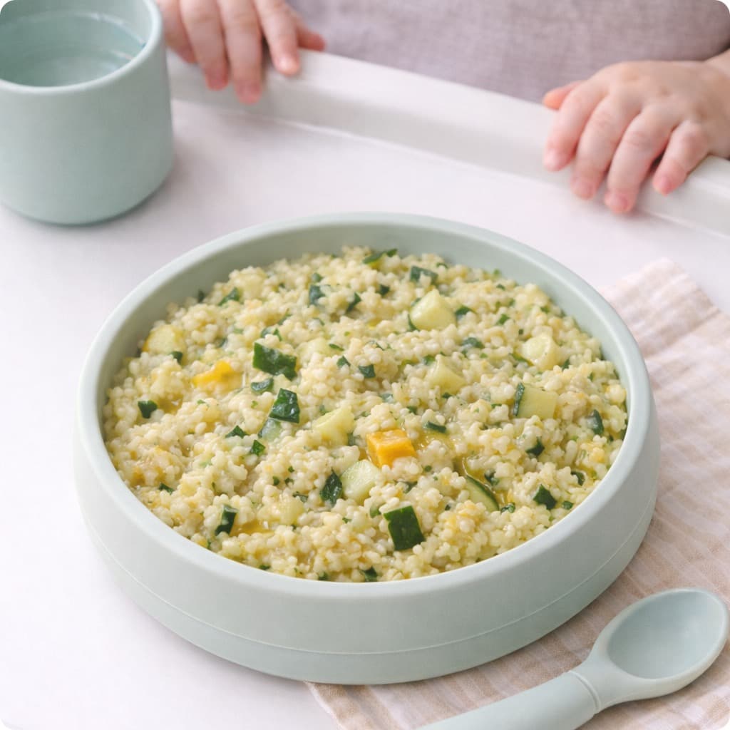 Bulgar Wheat et Courgette et huile d'olive