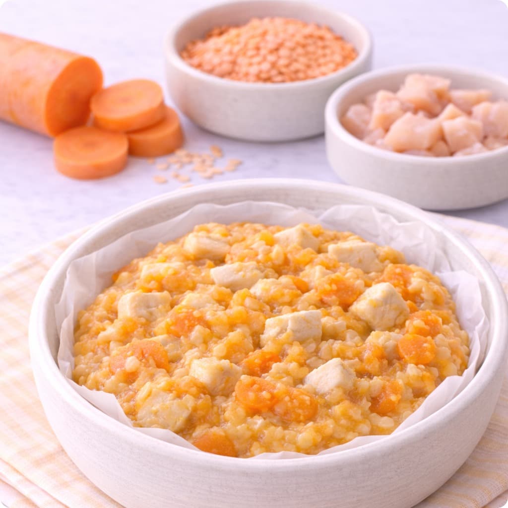 Poulet et Lentilles et Carotte Comfort Bowl