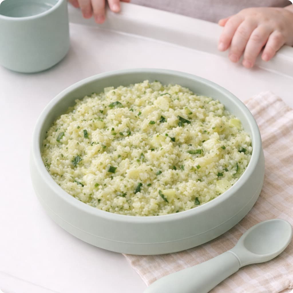 Couscous et Courgette et huile d'olive Écrasez