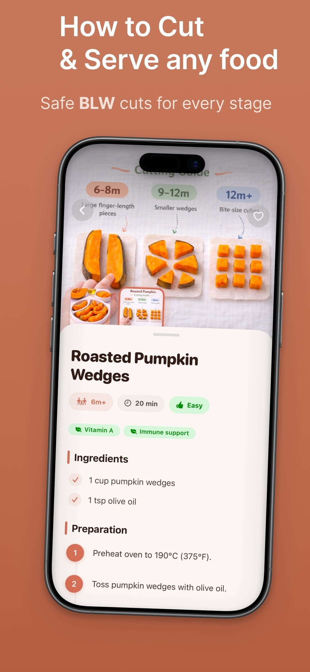 application alimentation bébé Nibli guides de coupe DME