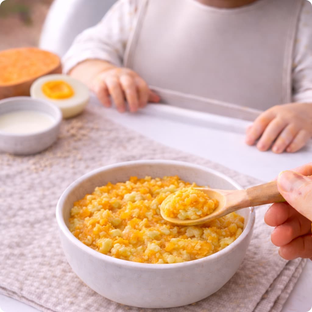 Purée œuf et patate douce
