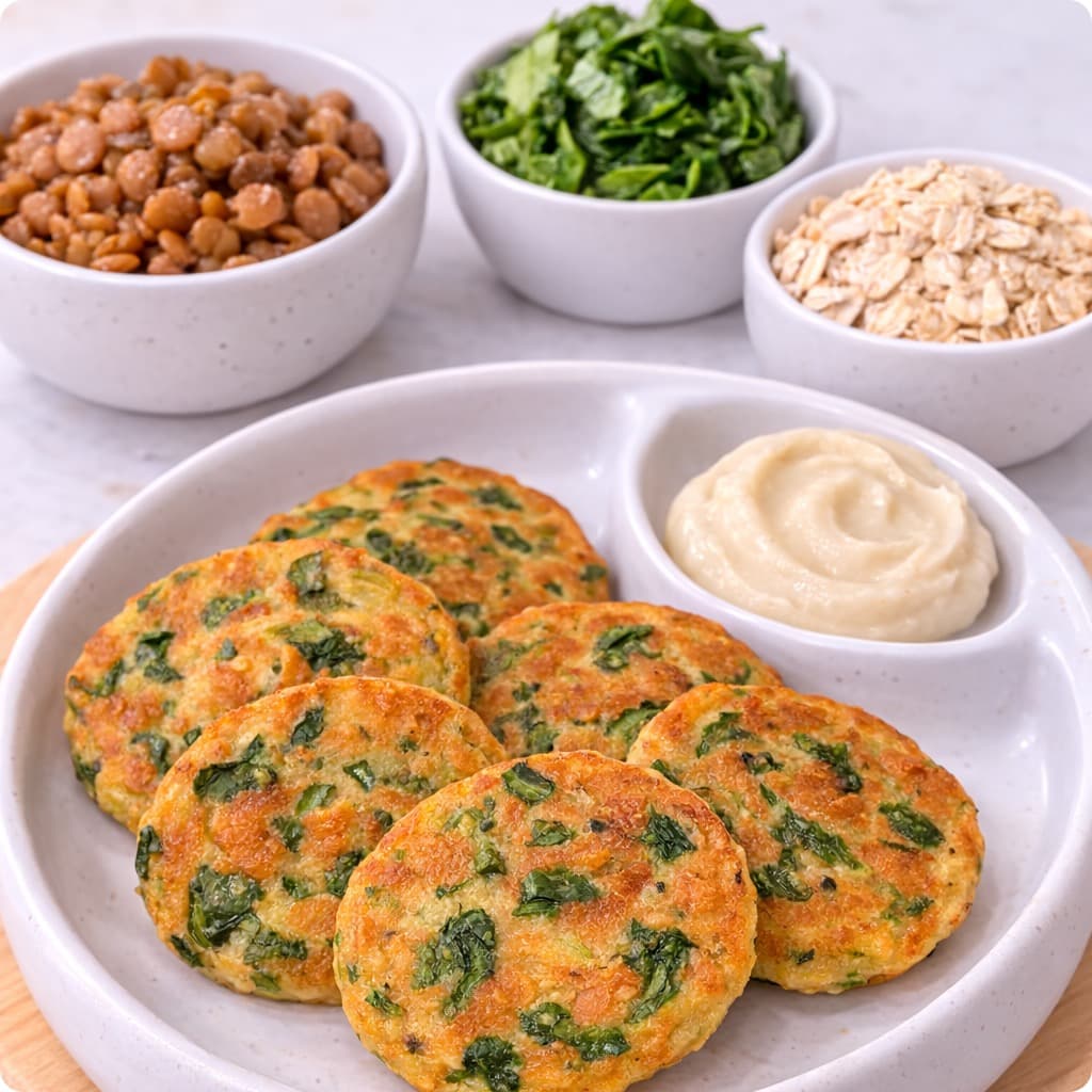 Crêpes lentilles épinards