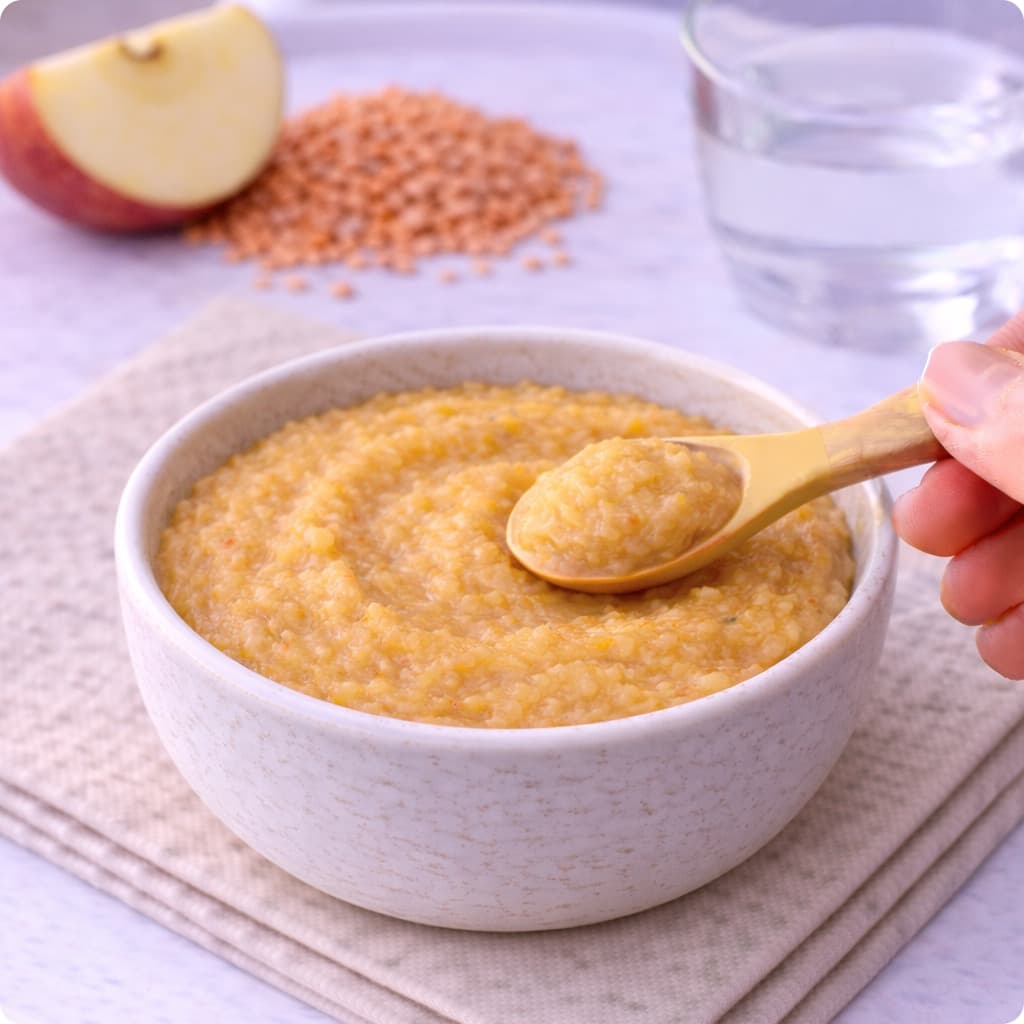 Purée lentilles et pomme