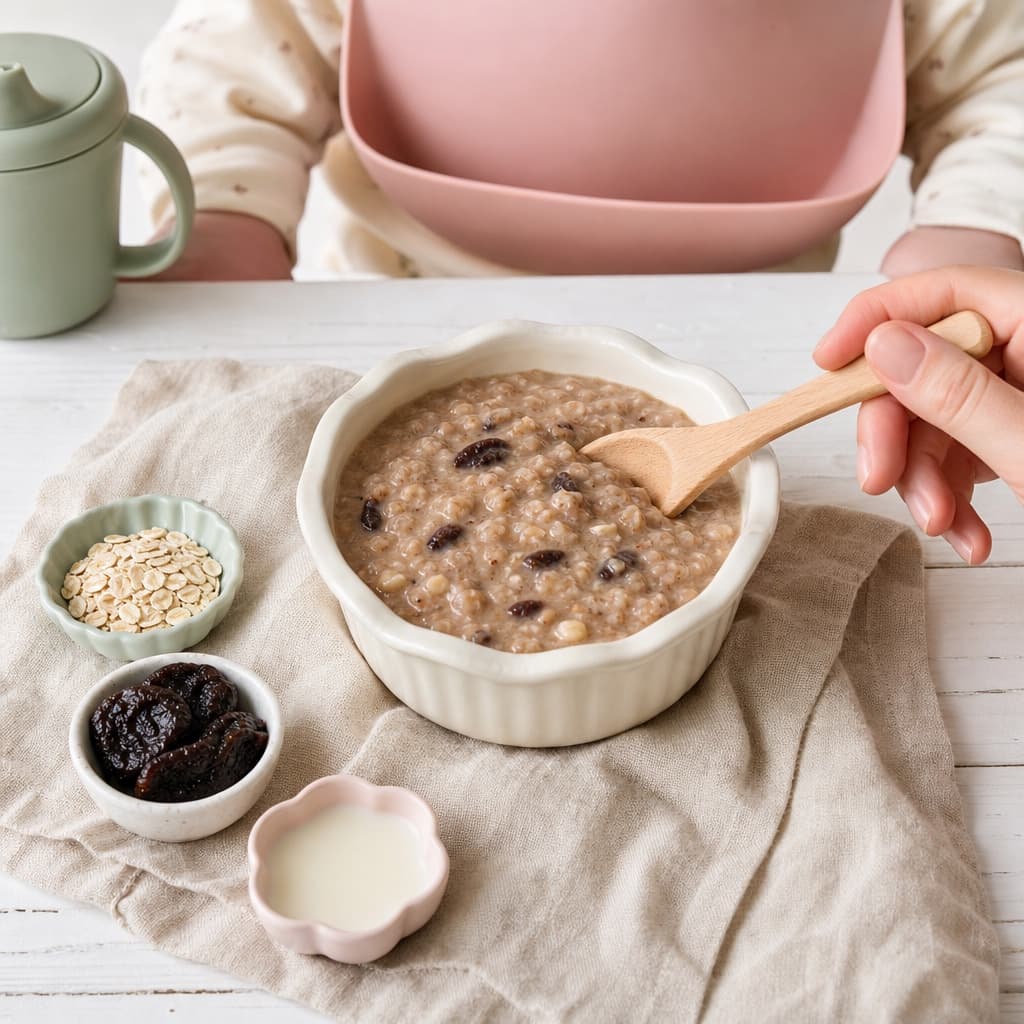 Завтрак с овсянкой и черносливом