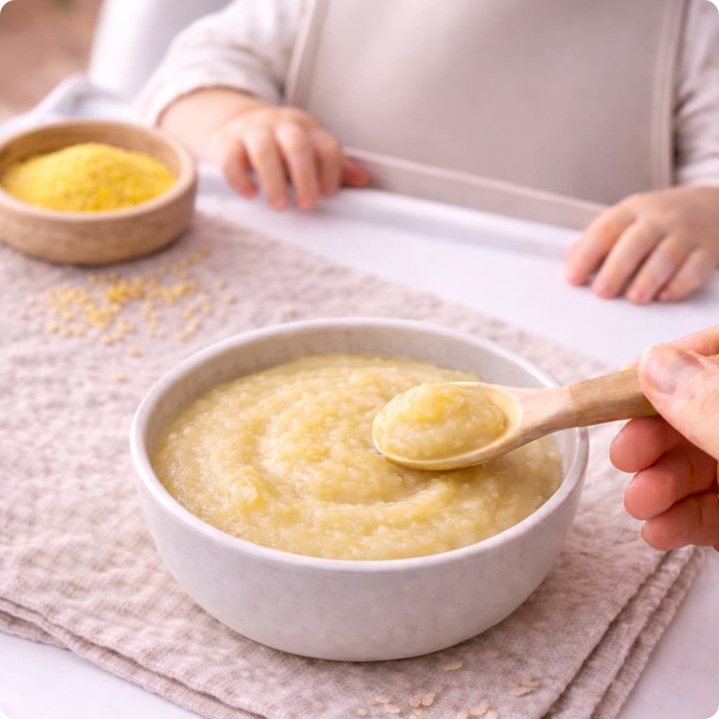 Bouillie de polenta bébé