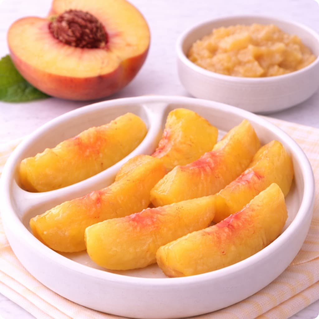 Tranches de pêche tendres