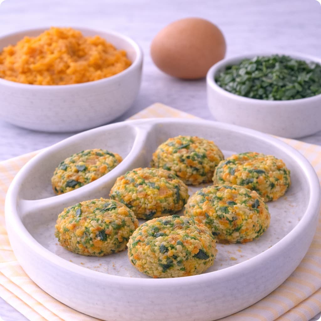 Beignets patate douce épinards