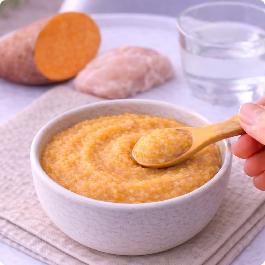 Purée dinde et patate douce