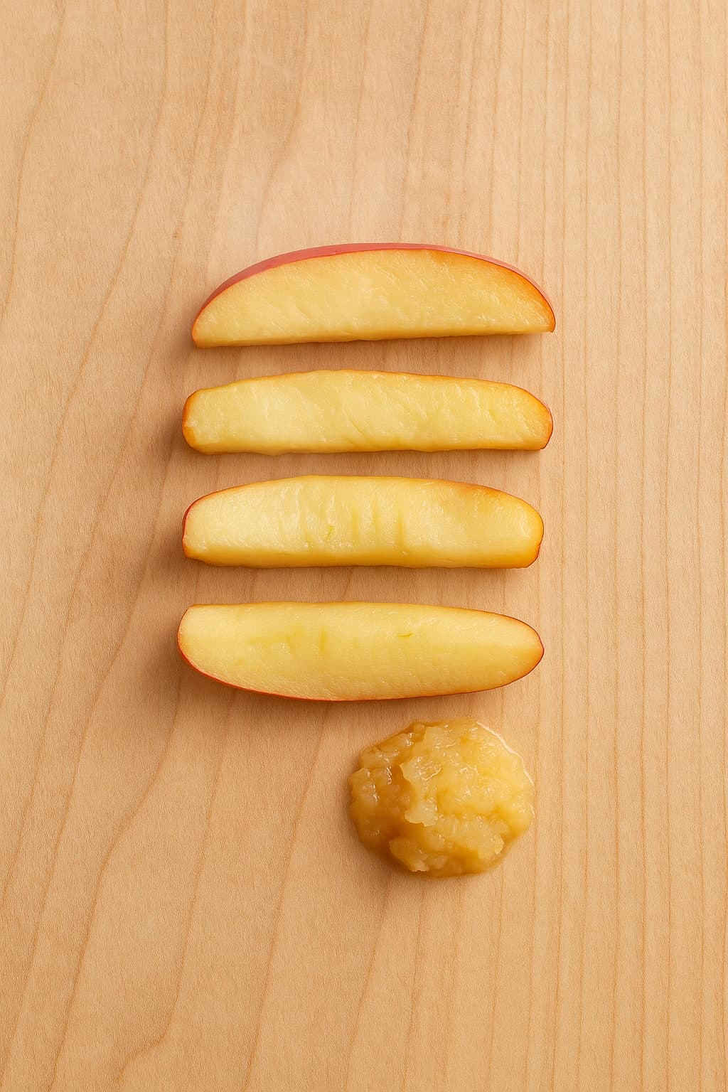 cómo cortar manzana para baby led weaning - gajos de manzana para bebé de 6 meses