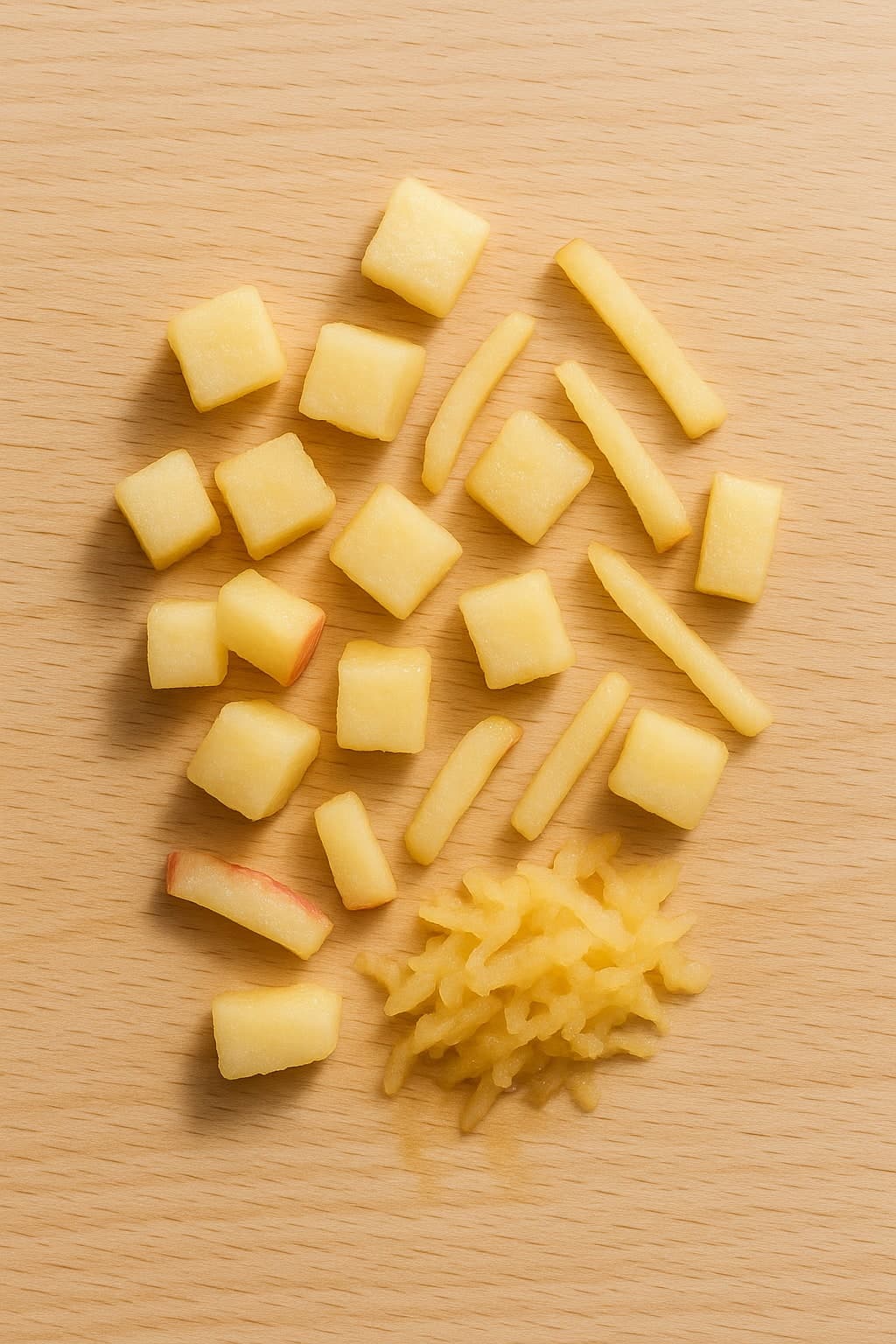 BLW manzana - trozos de manzana para bebé de 9 meses