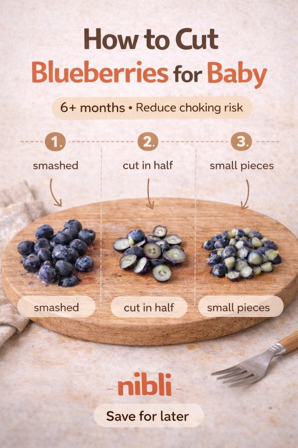 cómo cortar arándanos para baby led weaning - arándanos aplastados para bebé de 6 meses