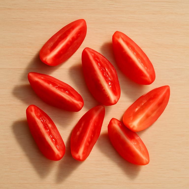 Piezas de tomate cherry seguras para BLW para bebé de 6 meses