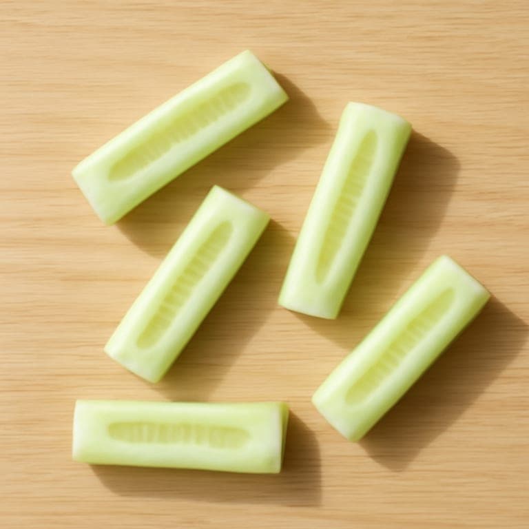 Pepino cortado para bebé de 6 meses siguiendo BLW