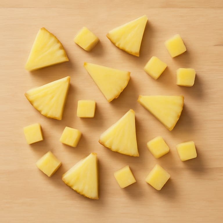 Gajos pequeños y cubos de piña BLW para bebé de 9 meses