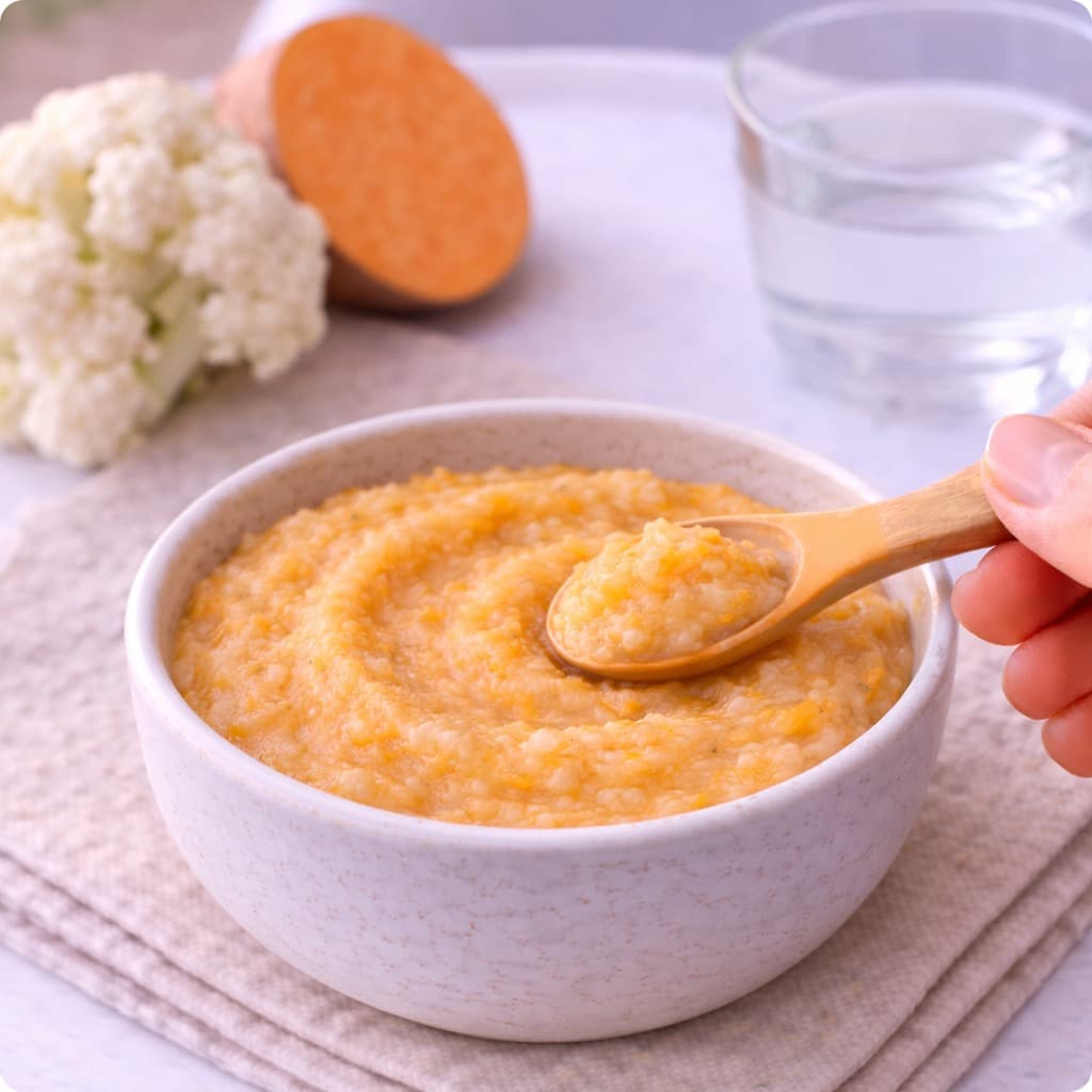 Purée chou-fleur et patate douce