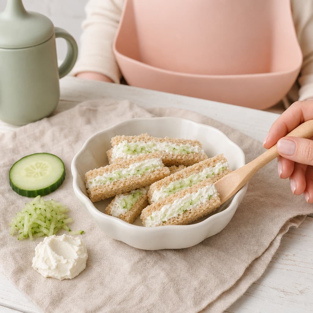 Тосты с крем-сыром и огурцом