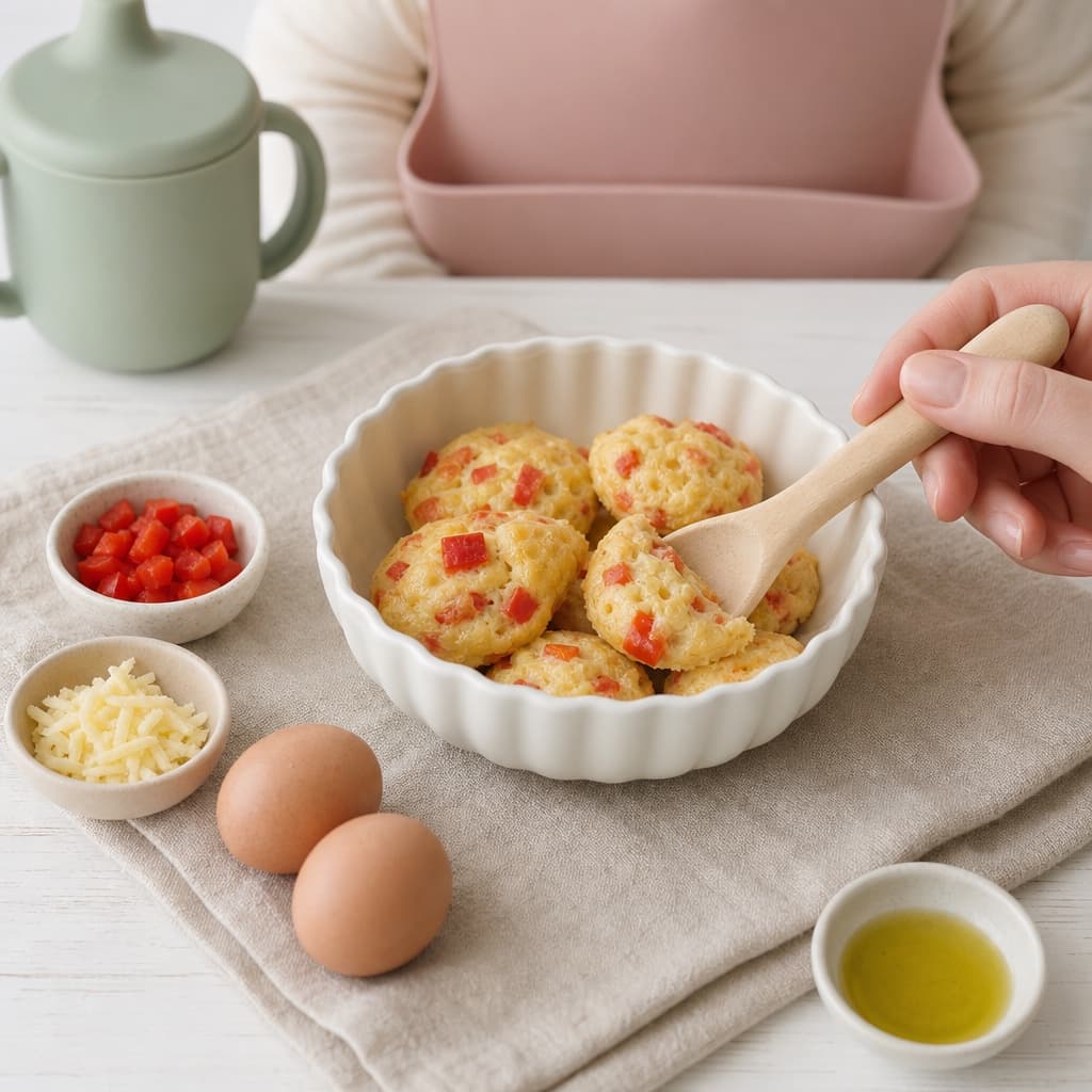 Мини маффины с яйцом и красным перцем