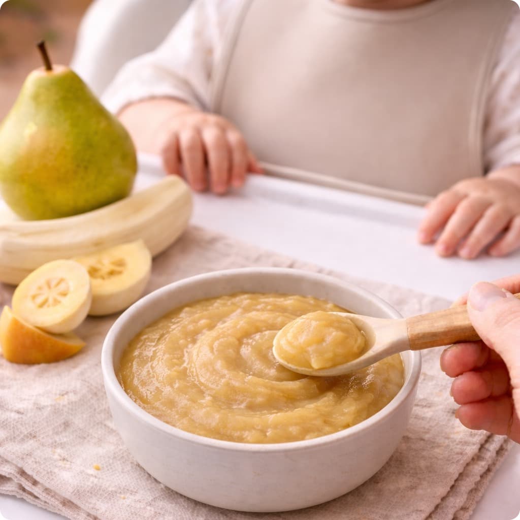 Purée poire et banane