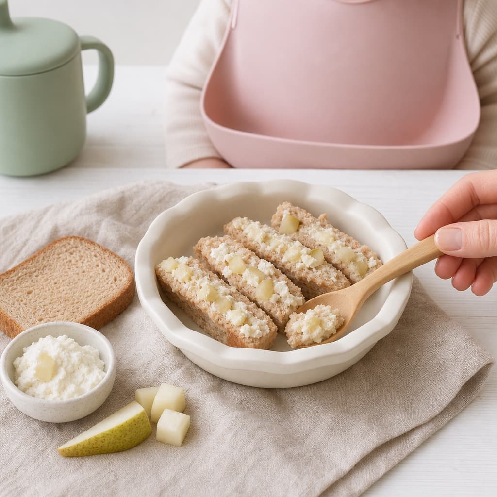 Päärynä Ricotta Leivänsuikaleet