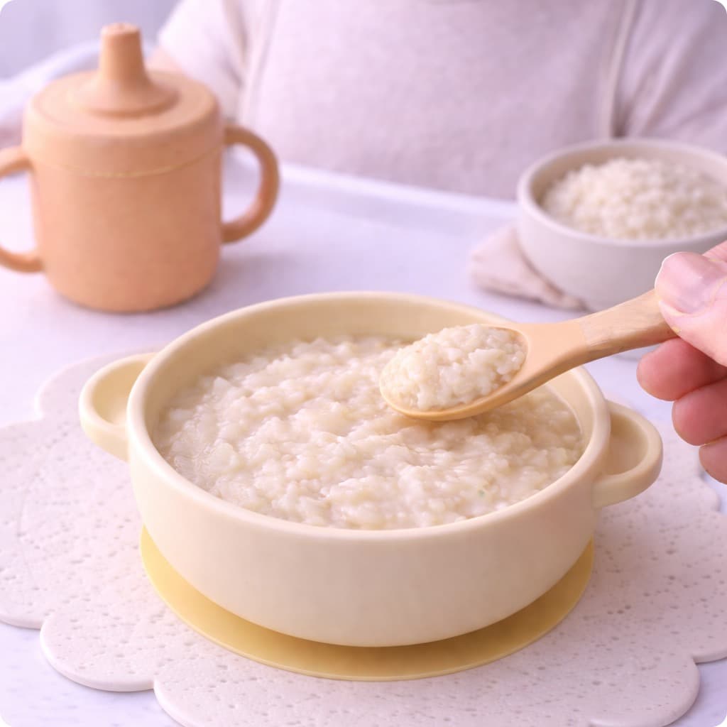 Puré de arroz suave simple