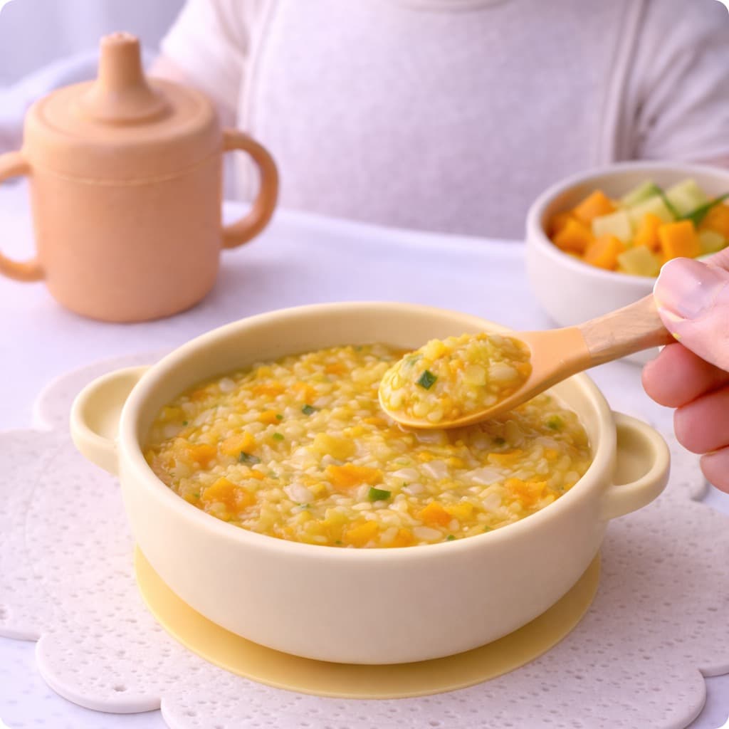Puré de estofado de verduras (zanahoria–calabacín–calabaza)